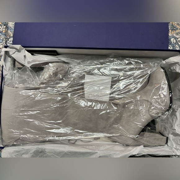 Stuart Weitzman BNWB HILINE Over the Knee High Grey Suede Boots Sz 11. - Picture 2 of 6